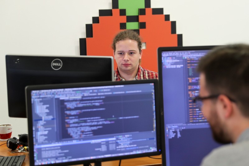Programmers work on computers in Belgrade