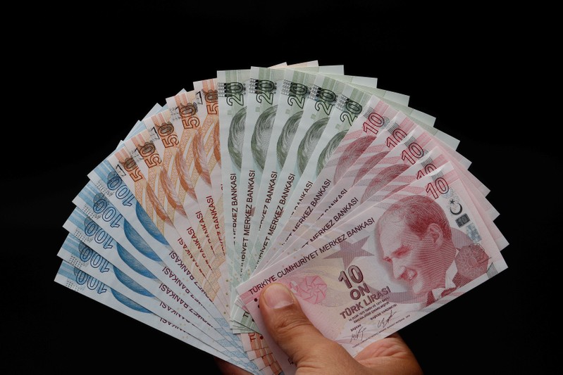 FILE PHOTO: Turkish lira banknotes are seen in this picture illustration in Istanbul
