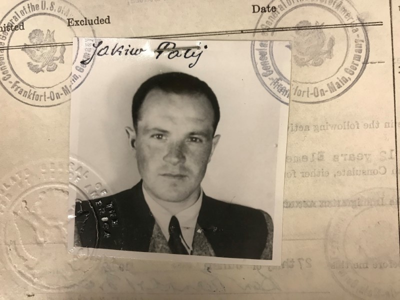 Jakiw Palij, a 95-year old New York City man believed to be a former guard at a labor camp in Nazi-occupied Poland, is pictured in a 1949 visa photo in this handout image
