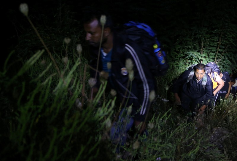 Migrants try to enter Bosnia from Serbia through the border near Zvornik