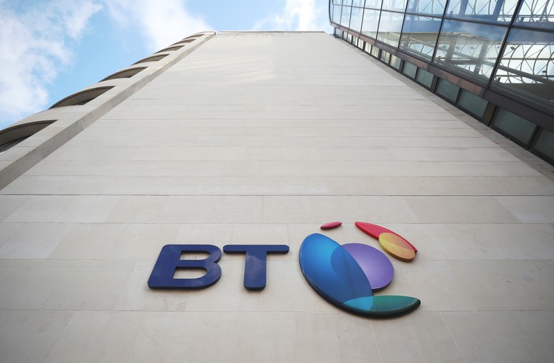 British Telecom (BT)'s headquarters is seen in central London