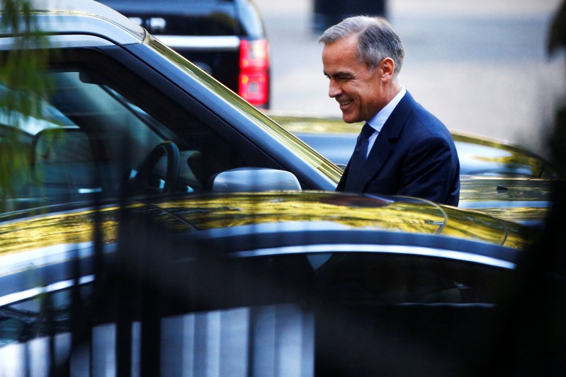 Mark Carney, Governor of Bank of England leaves Downing Street in London