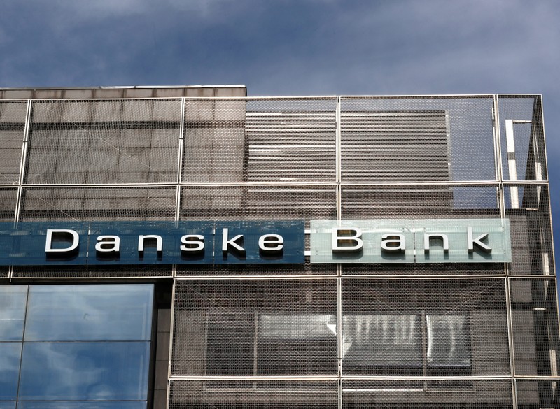 FILE PHOTO: Danske Bank sign is seen at the bank's Estonian branch in Tallinn