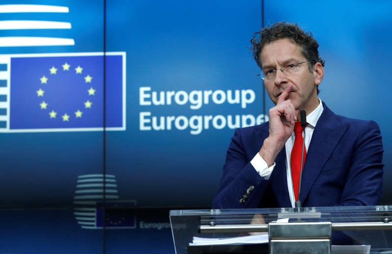 Outgoing Eurogroup President Dijsselbloem holds a news conference at the European Council in Brussels
