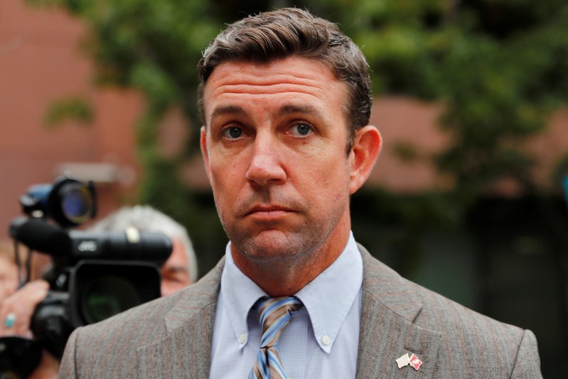 Congressman Duncan Hunter (R-CA), leaves federal court in San Diego