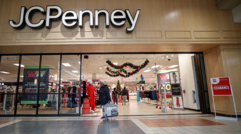 FILE PHOTO: A shopper leaves the J.C. Penney department store in North Riverside