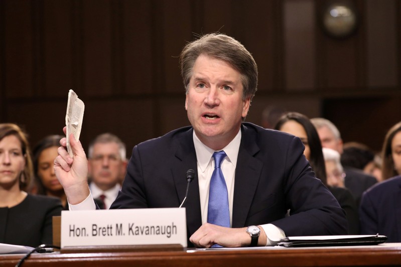 FILE PHOTO: U.S. Supreme Court nominee Kavanaugh testifies before Senate Judiciary Committee confirmation hearing on Capitol Hill in Washington