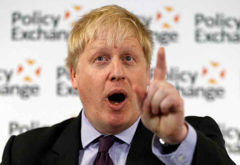 FILE PHOTO: Britain's Foreign Secretary Boris Johnson delivers a speech on Brexit at the Policy Exchange in central London