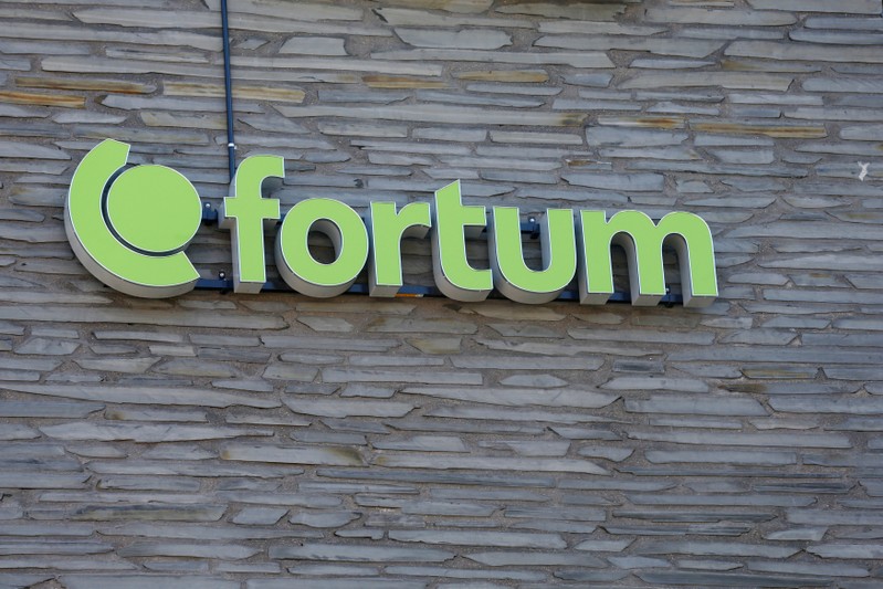 FILE PHOTO: Finnish energy company Fortum sign is seen at their headquarters in Espoo