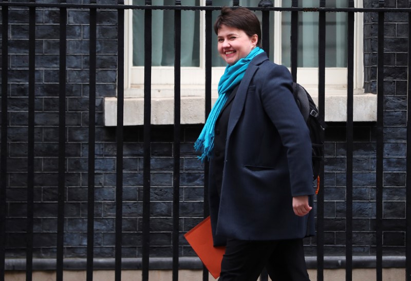 Ruth Davidson, leader of the Scottish Conservatives, arrives at 10 Downing Street in London