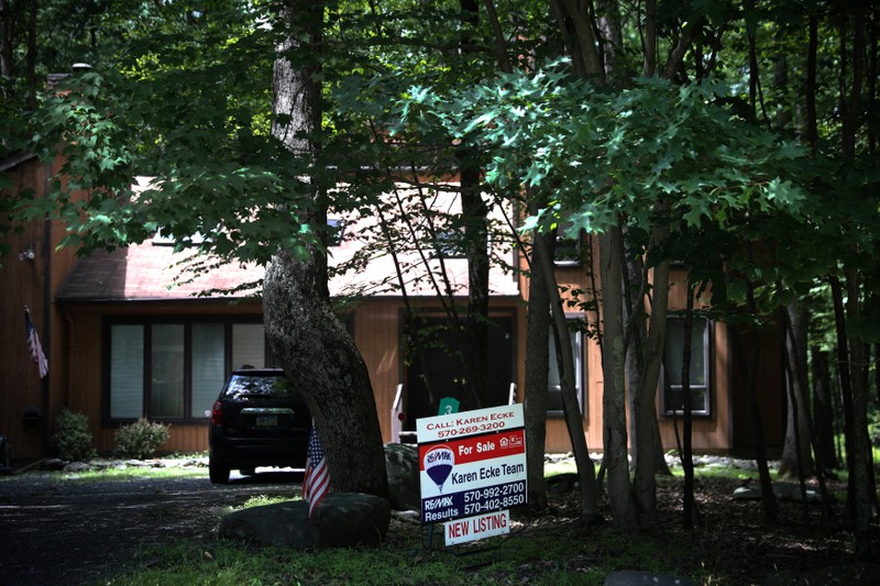 An unoccupied home is seen in the Penn Estates development where most of the homeowners are underwater on their mortgages in East Stroudsburg