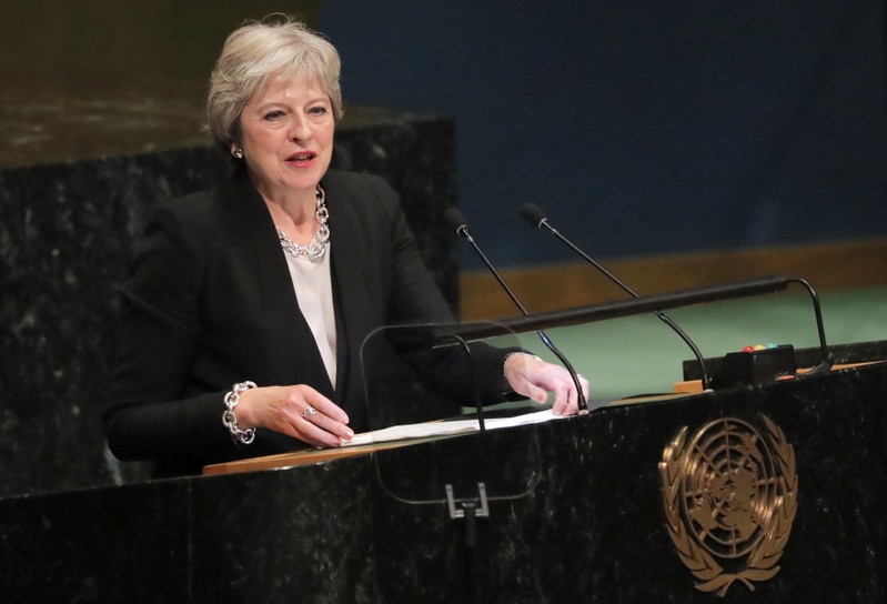 Britain's Prime Minister Theresa May addresses the General Assembly in New York