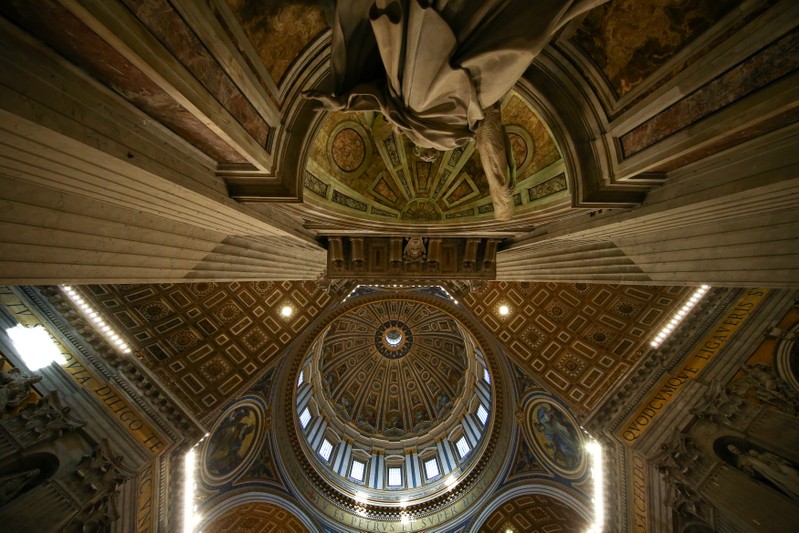 The dome of Saint Peter's Basilica is seen during the Epiphany mass led by Pope Francis at the Vatican