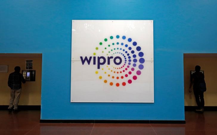 The logo of Wipro is seen inside the company's headquarters in Bengaluru