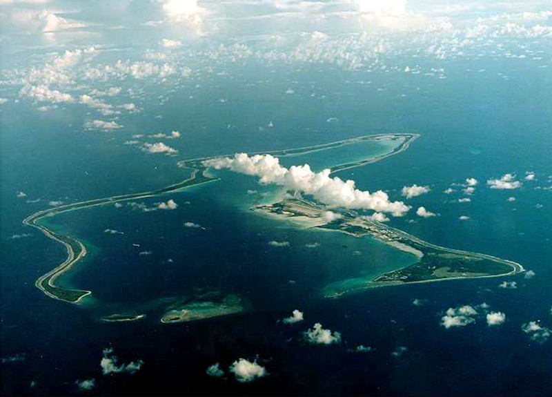 FILE PHOTO: An undated file photo shows Diego Garcia, the largest island in the Chagos archi..