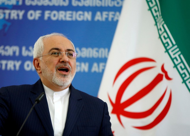 FILE PHOTO: Iranian Foreign Minister Zarif speaks to media in Tbilisi
