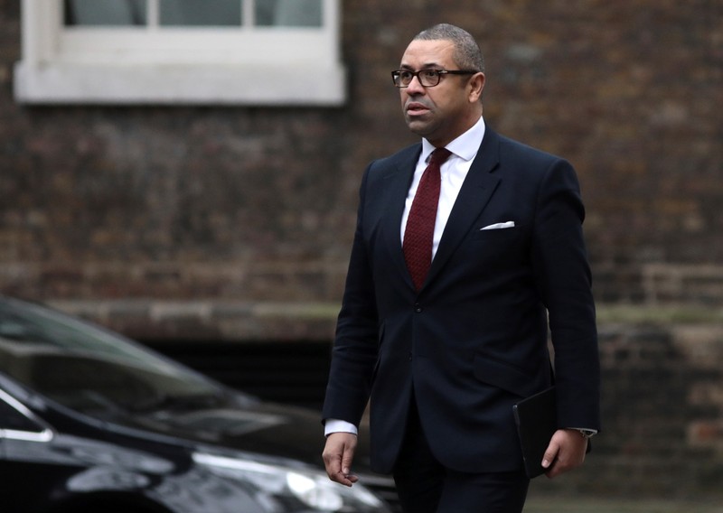 James Cleverly arrives at 10 Downing Street, London