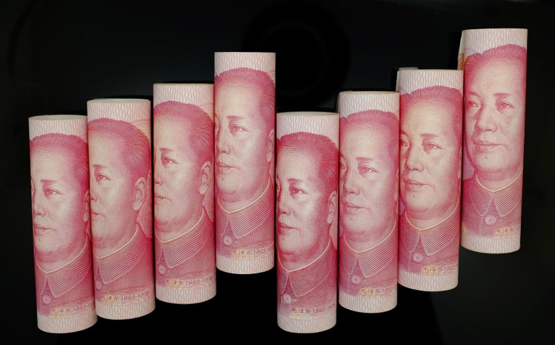 100 Yuan notes are seen in this illustration picture in Beijing