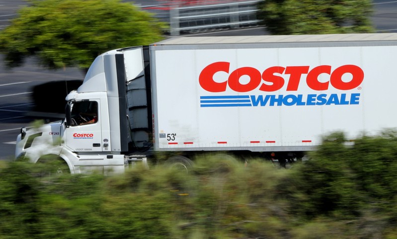 FILE PHOTO: A Costco truck makes a delivery to a Costco store in Carlsbad, California