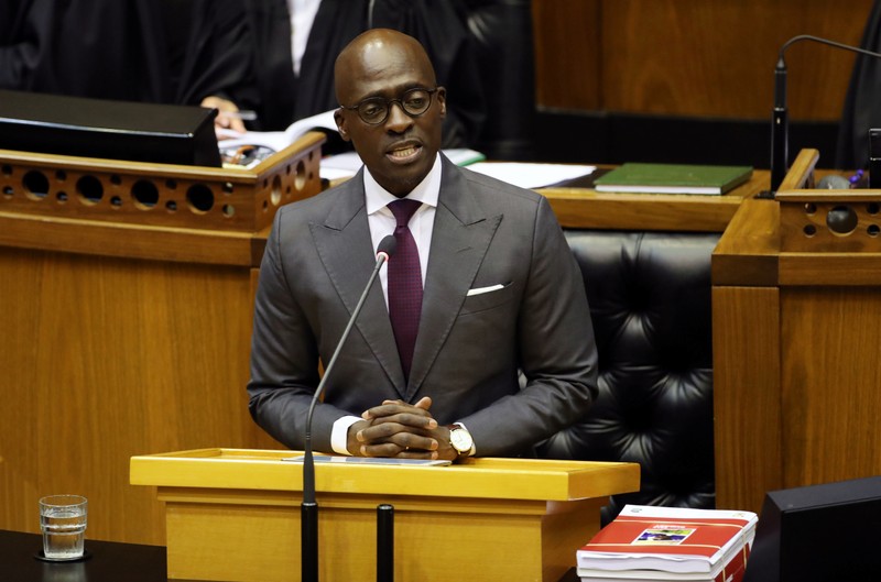 Finance Minister Malusi Gigaba delivers his budget address at Parliament in Cape Town