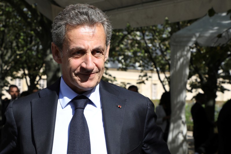 Former French President Nicolas Sarkozy attends the national ceremony to pay tribute to the victims of militant attacks, in Paris
