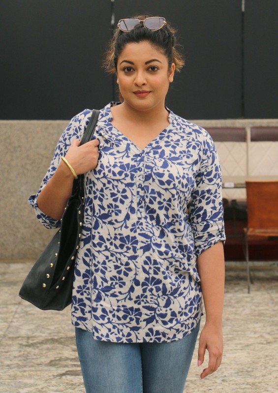 FILE PHOTO: Bollywood actress Tanushree Dutta poses for a picture after talking to reporters in Mumbai
