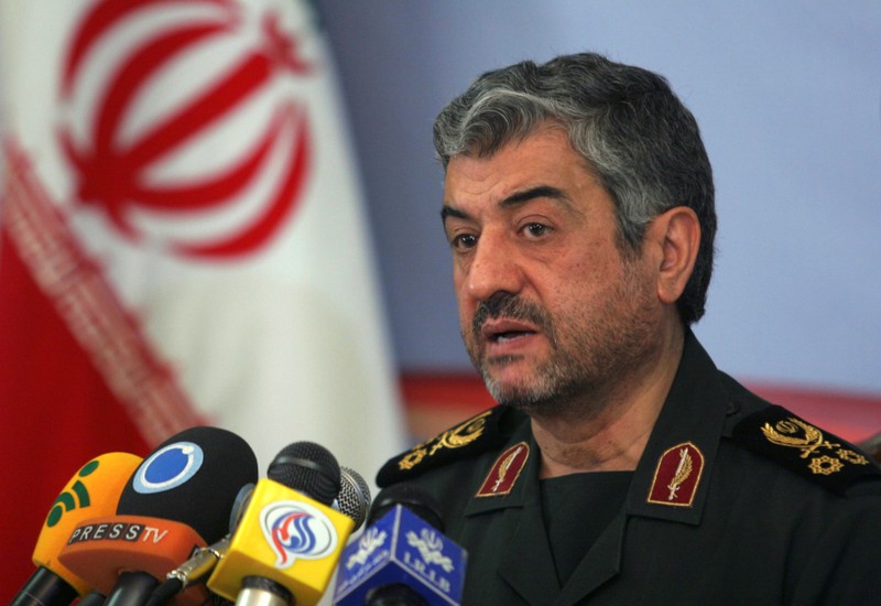 FILE PHOTO: Mohammad Ali Jafari, commander of the Islamic Revolutionary Guard Corp, attends a news conference in Tehran