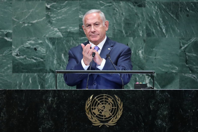 FILE PHOTO: Israeli Prime Minister Benjamin Netanyahu addresses the 73rd session of the United Nations General Assembly at U.N. headquarters in New York,