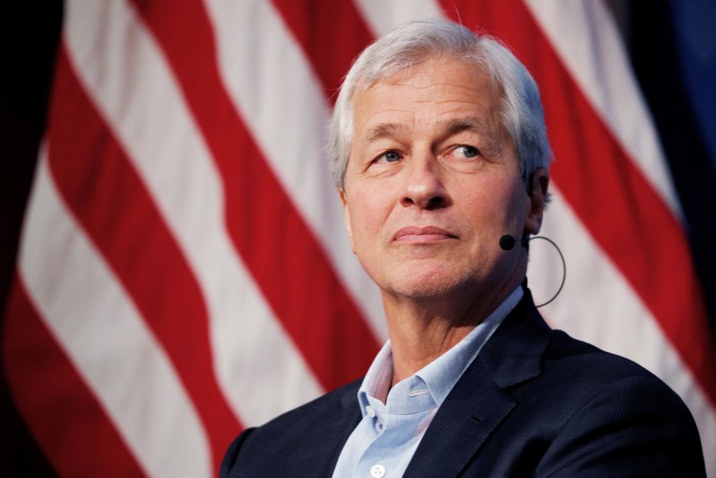 FILE PHOTO: Dimon, CEO of JPMorgan Chase, takes part in a panel discussion about investing in Detroit at the Kennedy School of Government at Harvard University in Cambridge