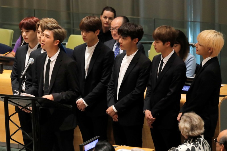 Korean pop singers BTS attend the U.N. Youth Strategy Conference at the 73rd United Nations General Assembly in New York