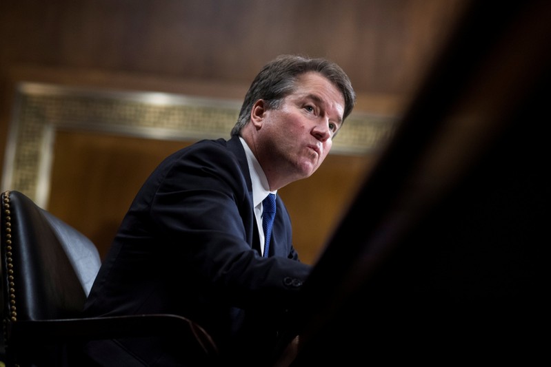 FILE PHOTO: Judge Kavanaugh testifies during the Senate Judiciary Committee hearing on his nomination be an associate justice of the Supreme Court of the United States in Washington