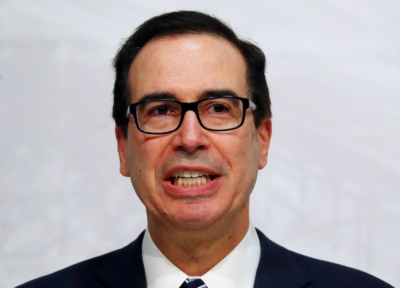 FILE PHOTO: U.S. Secretary of the Treasury Mnuchin speaks during a news conference at the G20 Meeting of Finance Ministers in Buenos Aires