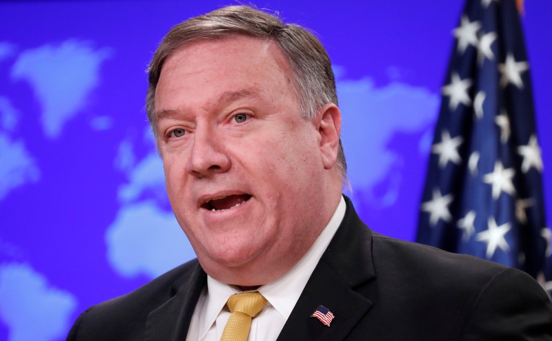 U.S. Secretary of State Pompeo speaks at the State Department in Washington