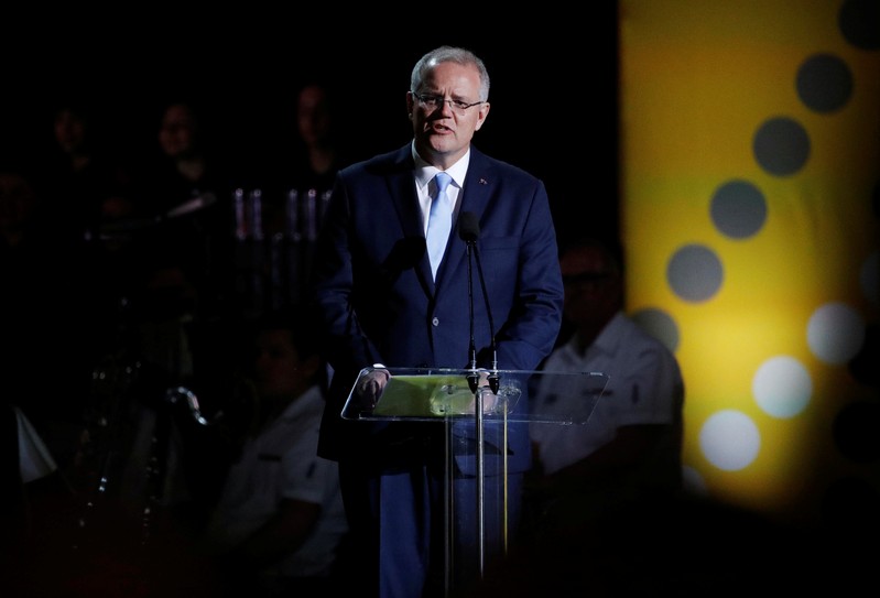 Australian Prime Minister Scott Morrison speaks during the opening ceremony of the Invictus Games at the Sydney Opera House, Sydney