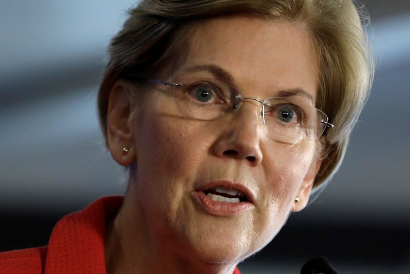 Senator Elizabeth Warren delivers a major policy speech in Washington