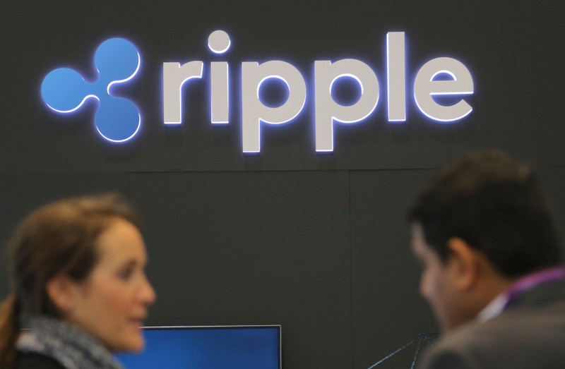 FILE PHOTO: The logo of blockchain company Ripple is seen at the SIBOS banking and financial conference in Toronto