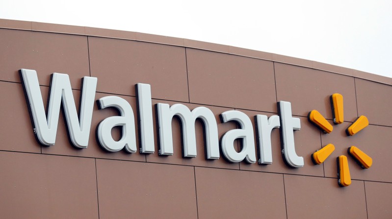 Walmart signage is displayed outside a company's store in Chicago