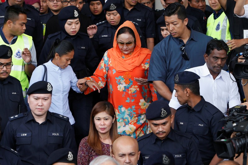 Rosmah Mansor, wife of Malaysia's former Prime Minister Najib Razak, leaves a court in Kuala Lumpur