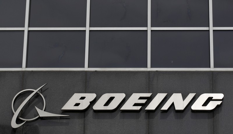 FILE PHOTO - Boeing logo at their headquarters in Chicago