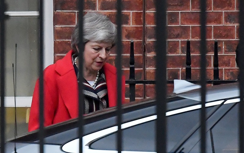 Britain's Prime Minister Theresa May leaves Downing Street, London