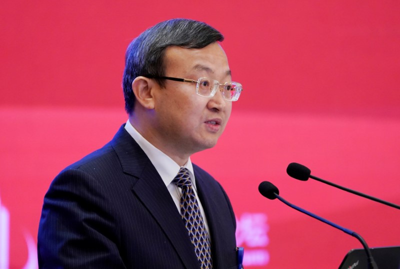 FILE PHOTO: Chinese Vice Commerce Minister and Deputy China International Trade Representative Wang Shouwen speaks at the annual session of CDF 2018 in Beijing