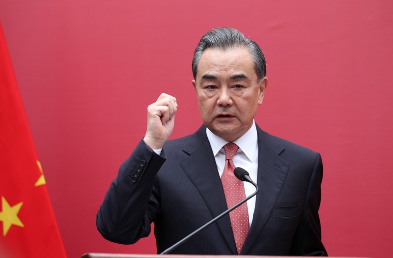FILE PHOTO: China's Foreign Minister Wang Yi speaks during the opening of a new Chinese Embassy in the Dominican Republic, in Santo Domingo
