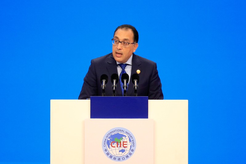 Egyptian Prime Minister Mostafa Madbouly speaks at the opening ceremony for the first China International Import Expo (CIIE) in Shanghai