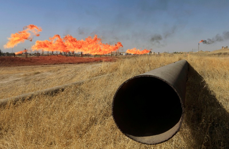 FILE PHOTO: Flaring at oilfields in Kirkuk