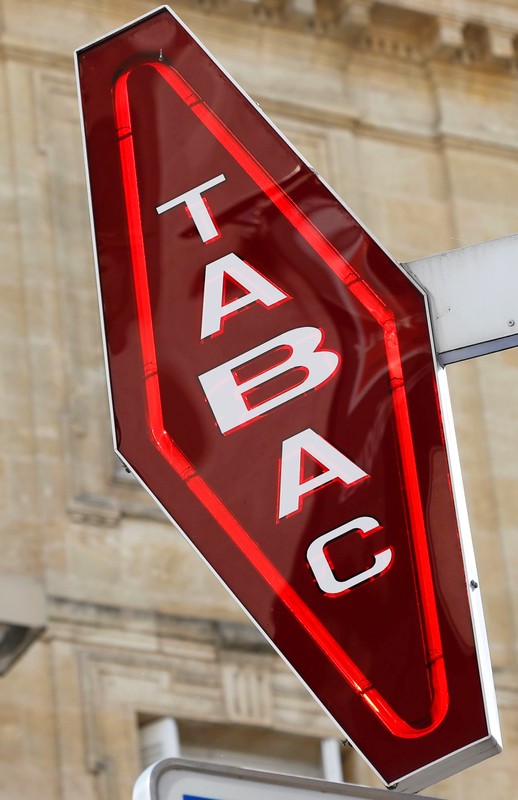 FILE PHOTO: A sign indicates a tobacconist shop in Bordeaux