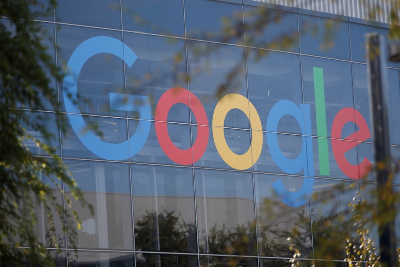 FILE PHOTO: A Google sign at the company's California headquarters