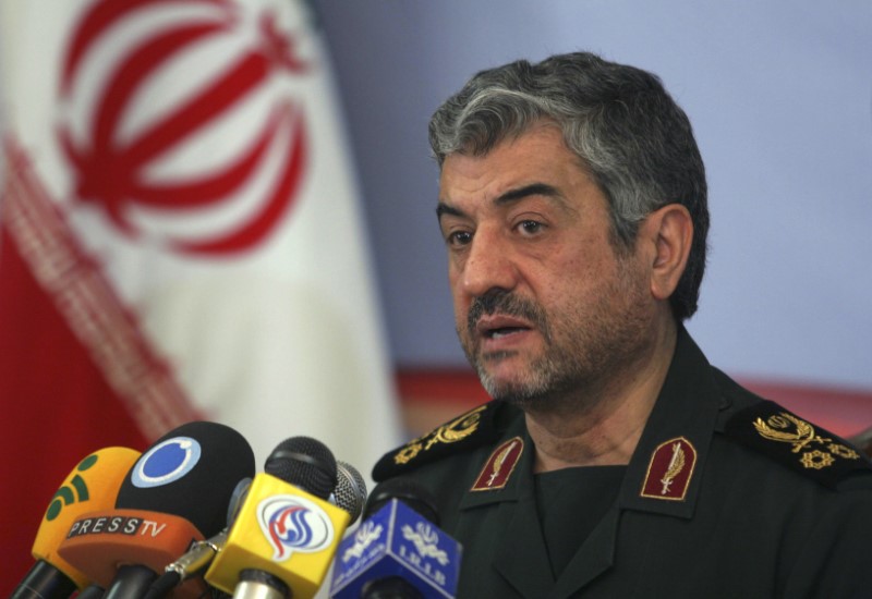 Mohammad Ali Jafari, commander of the Islamic Revolutionary Guard Corp, attends a news conference in Tehran