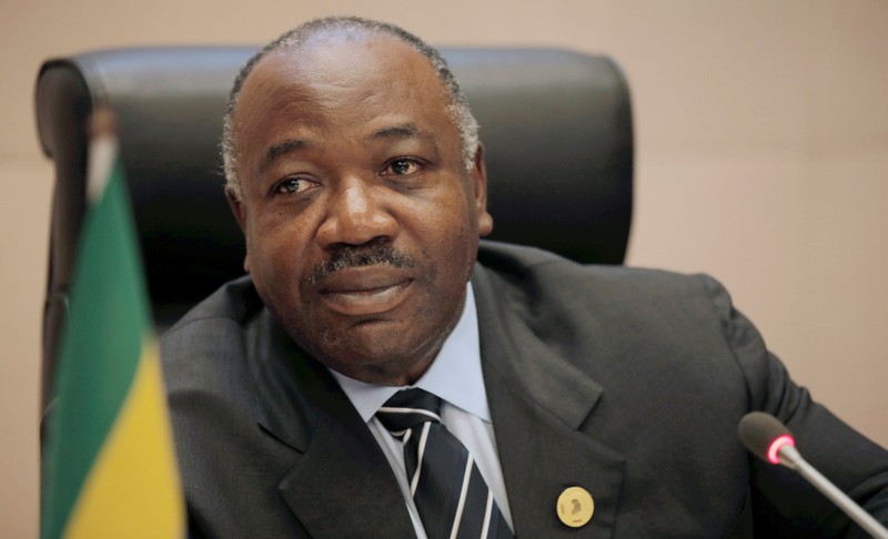 FILE PHOTO: Gabon's President Ali Bongo Ondimba addresses a meeting on climate change at the 30th Ordinary Session of the Assembly of the Heads of State and the Government of the African Union in Addis Ababa