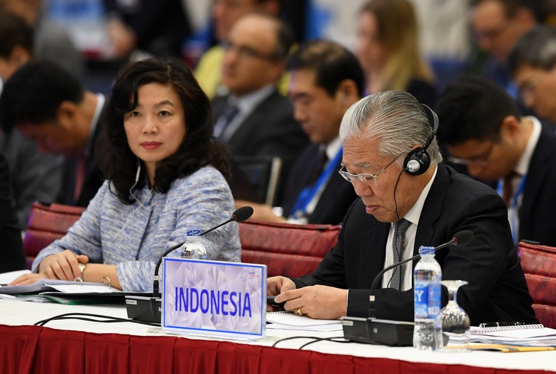 Indonesia's Trade Minister Lukita attends the APEC Ministers Responsible For Trade meeting in Hanoi