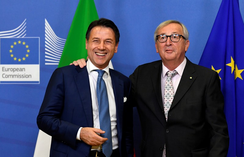 Italian Prime Minister Giuseppe Conte meets with European Commission President Jean-Claude Juncker to discuss the dispute between the EU and Rome, in Brussels